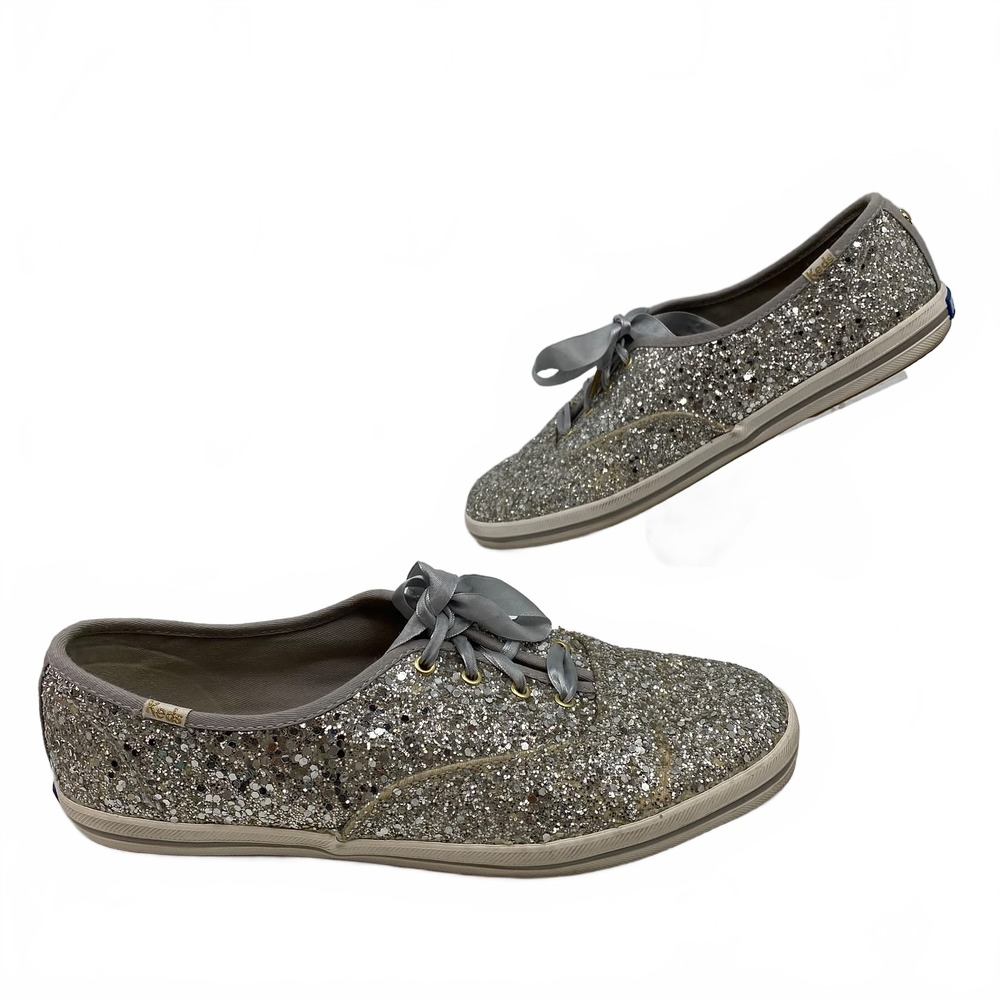 Kate Spade x Keds Silver Glitter Sneakers | Women’s US 10